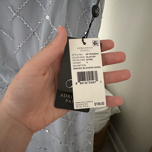 NWT Adrianna Papell Beaded Blouson Gown - Picture 4 of 7